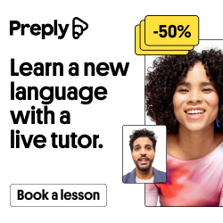 Preply — learn a language with a live tutor, 50% off